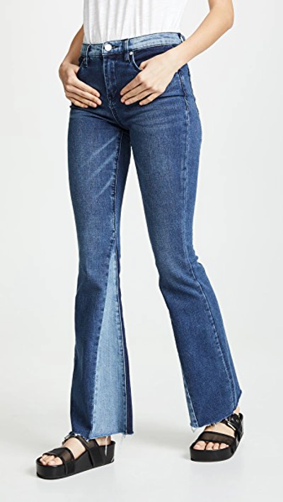 Blank Denim Patchwork Flare Jeans In Mix & Match