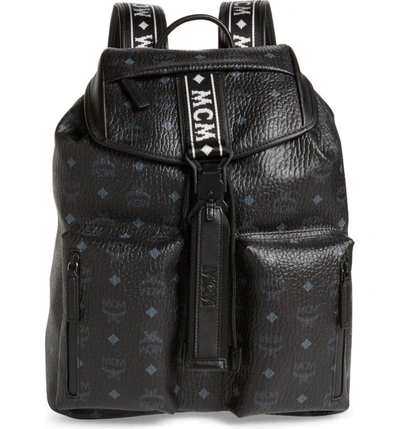 Mcm Raymonde Visetos Faux Leather Backpack - Black In Brown
