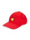 Ami Alexandre Mattiussi Smiley Cotton Baseball Cap In Red