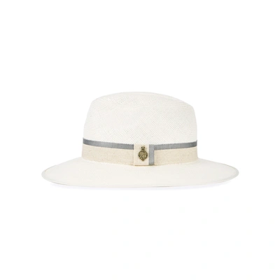 Christys' London Classic Downbrim Straw Panama Hat In White