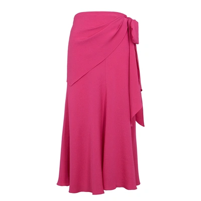 Anna October Fuchsia Crepe Midi Skirt