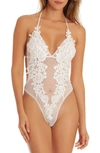 In Bloom By Jonquil Lace Thong Teddy In Ivory