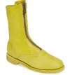 Guidi Front Zip Neon Army Boot In Yellow Fluo
