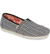 Toms Alpargata Slip-on In Black Gingham Fabric