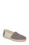 Toms Alpargata Slip-on In Drizzle Grey Stripe Canvas