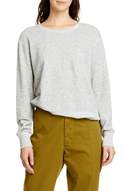 Alex Mill Heather Fleece Pocket Sweatshirt In Heather Grey