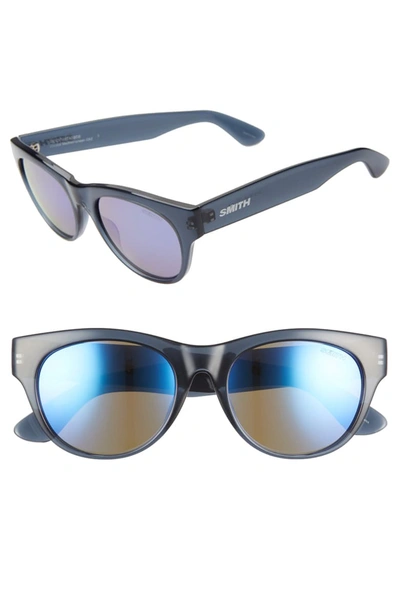 Smith Sophisticate 54mm Mirrored Cat Eye Sunglasses In Crystal Mediterranean/ Purple
