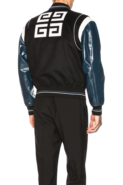 Givenchy Varsity Bomber In Black & Navy & White