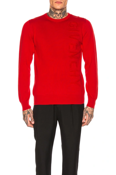 Givenchy Logo Sweatshirt In Red.