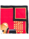 Moschino Teddy Bear Printed Scarf In Red