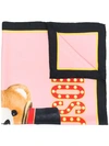 Moschino Teddy Bear Printed Scarf In Pink
