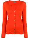 N•peal Cashmere Cardigan In Orange