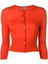 N•peal Cropped Cardigan In Orange