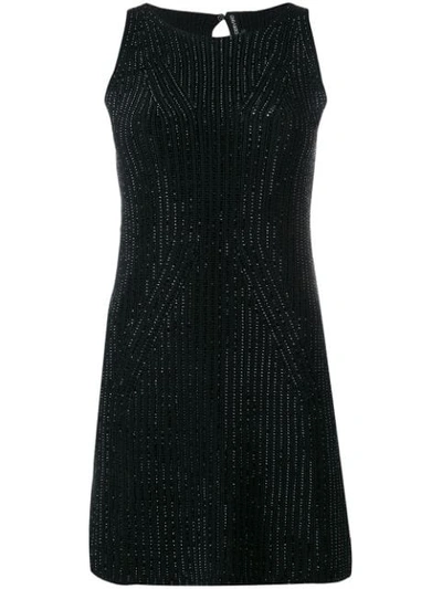 Ermanno Scervino Rhinestone-embellished Mini Dress In Black