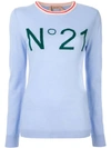 N°21 Logo Intarsia Jumper In Blue