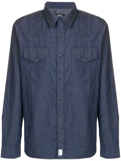 Apc Woody Shirt In Blue