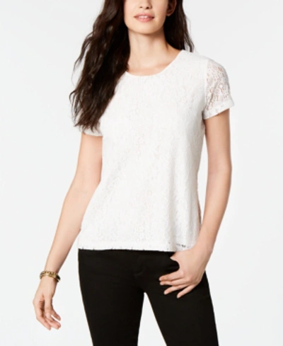 Tommy Hilfiger Short-sleeve Lace Top In White