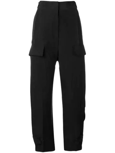 Joseph Ronni Silk Cargo Trousers In Black