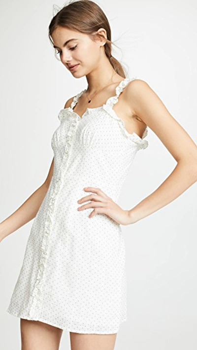 Line & Dot Lille Mini Dress In White/taupe