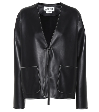 Loewe Leather Jacket In Black