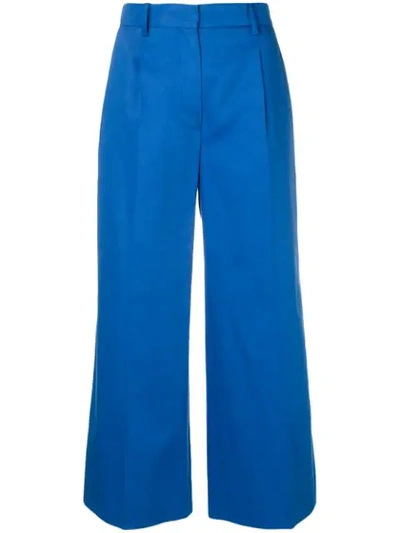 Sonia Rykiel Cropped Wide-leg Trousers In Blue