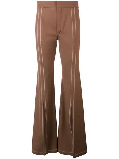 Chloé Front Slit Trousers In Brown