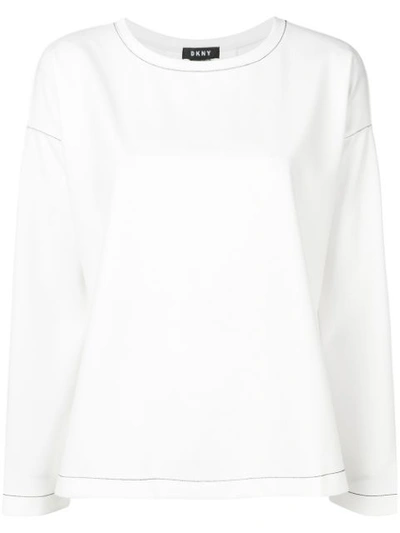 Dkny Relaxed Longsleeved Top In White