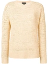 Theory Open-knit Jumper In Neutrals