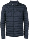 Herno Quilted Shirt Jacket In Blue