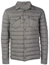 Herno Quilted Shirt Jacket In Grey
