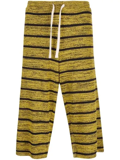 Chin Menswear Intl Gestreifte Jersey-shorts In Yellow