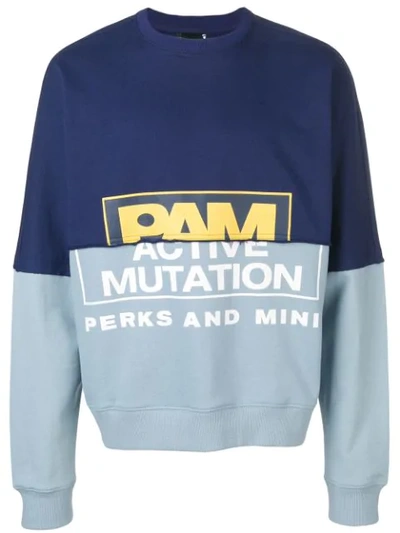 Perks And Mini Two Tone Logo Sweatshirt In Blue