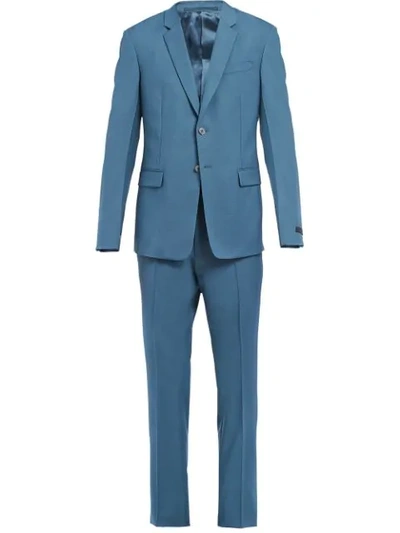 Prada Wool And Mohair Single-breasted Suit In Blue