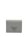Prada Small Saffiano Leather Wallet In Grey