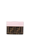 Fendi Ff Logo Cardholder In Pink