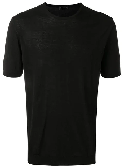 Roberto Collina Plain Knitted Top In Black