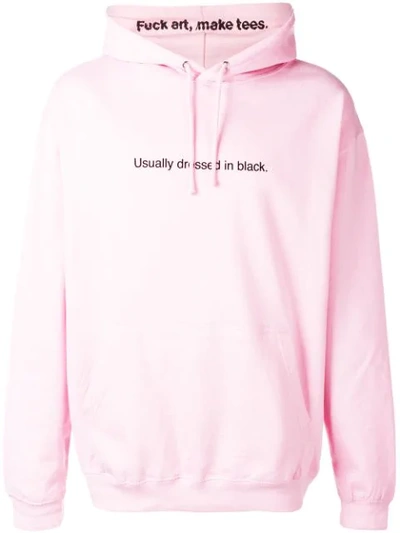 Famt 'usually Dressed In Black' Printed Hoodie In Pink