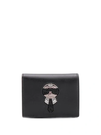 Fendi Embellished Wallet In Black