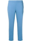 Theory Creased Cropped Trousers In Blue