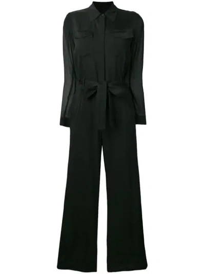 Pinko Belted-waist Jumpsuit In Black