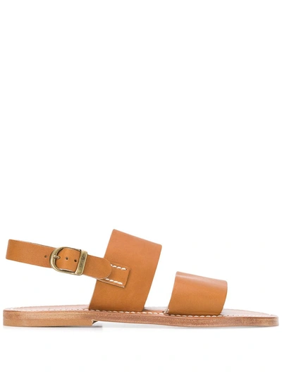 Cristaseya Side Buckle Flat Sandals In Neutrals