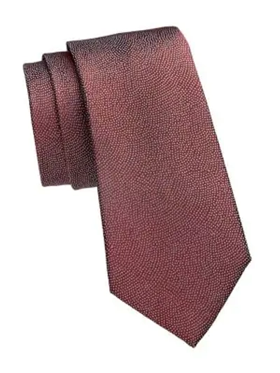 Giorgio Armani Woven Mini Dot Silk Tie In Geranium