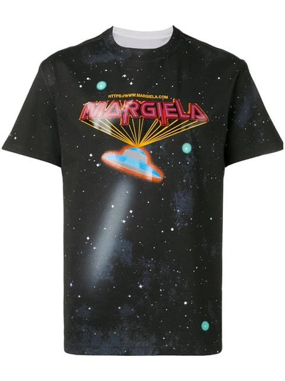 Maison Margiela Ufo Logo Printed Cotton Jersey T-shirt In Black
