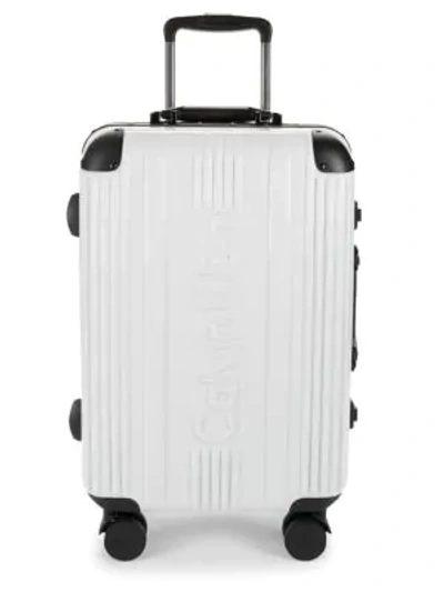 Calvin Klein Logo 19.5-inch Suitcase In White