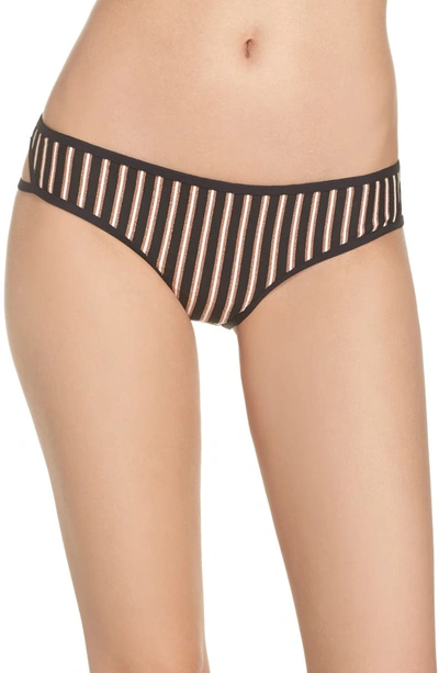L*space Horizon Stripe Rachel Classic Bikini Bottom In Black