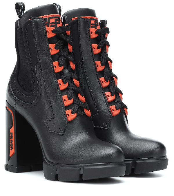 prada orange and black boots