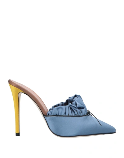 Marco De Vincenzo Mules In Pastel Blue