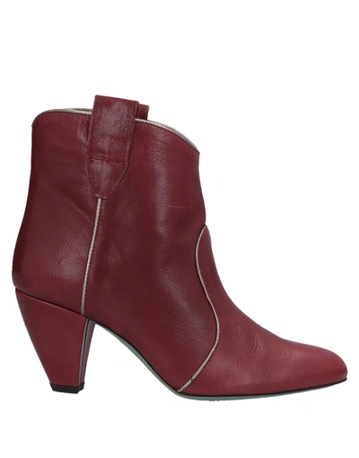 Paola D'arcano Ankle Boots In Brick Red