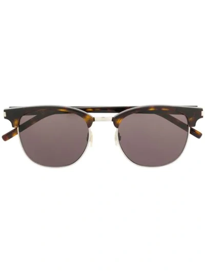 Saint Laurent Classic Sl 108 Sunglasses In 棕色