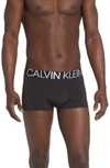 Calvin Klein Low Rise Trunks In Black W/ White Logo